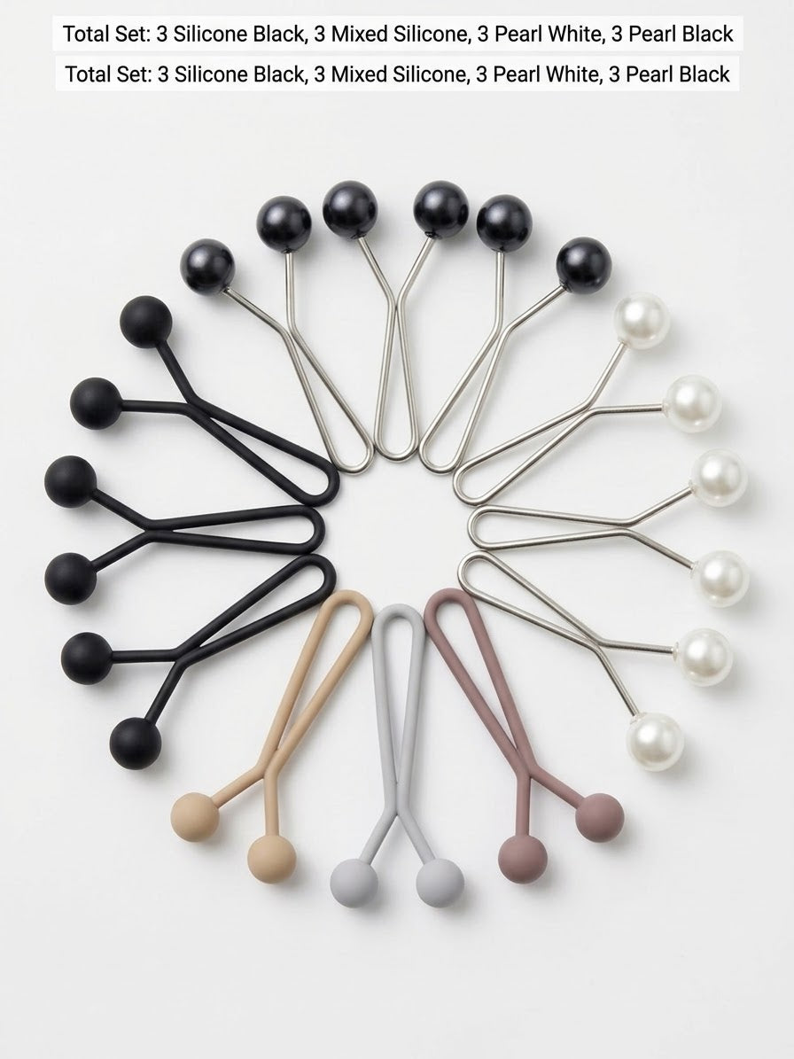Set Clips Pearl+Silicone
