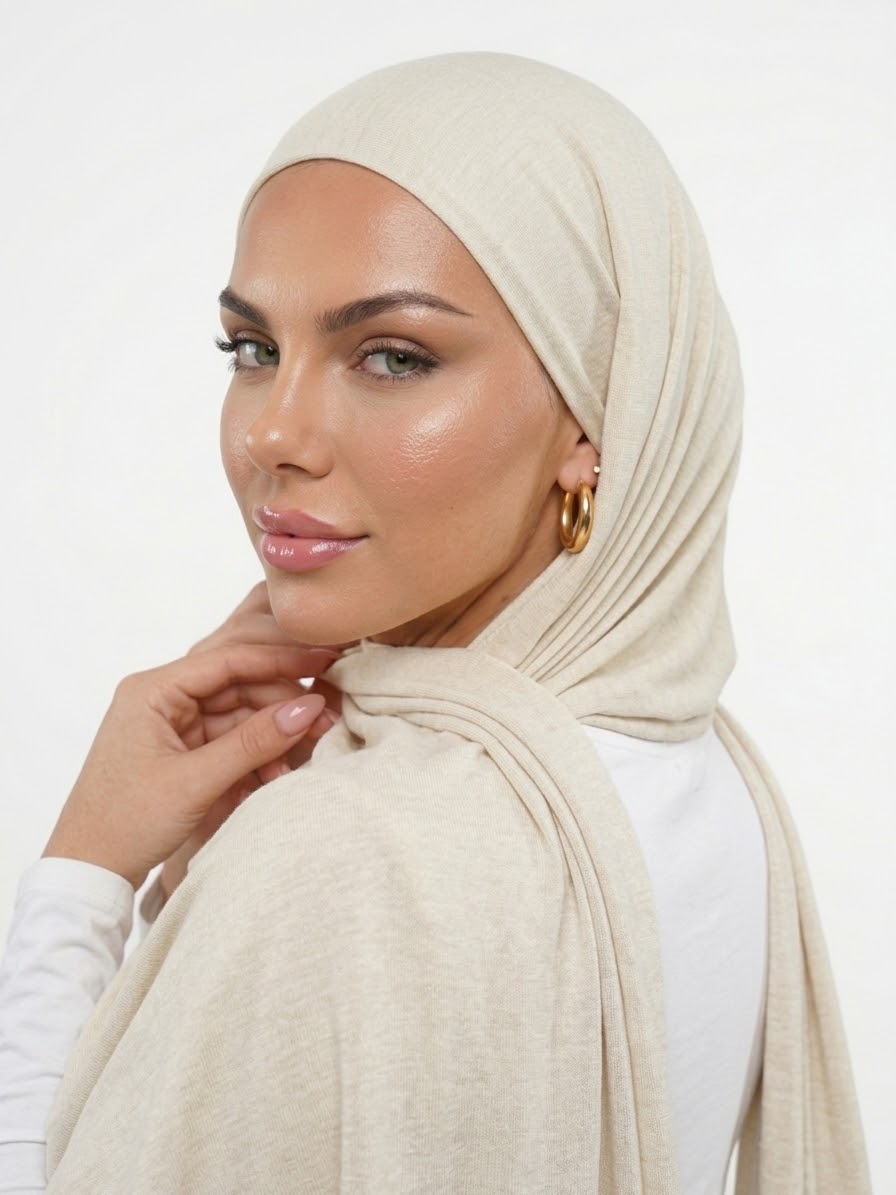Hijab Jersey Viscosa - Heather Beige