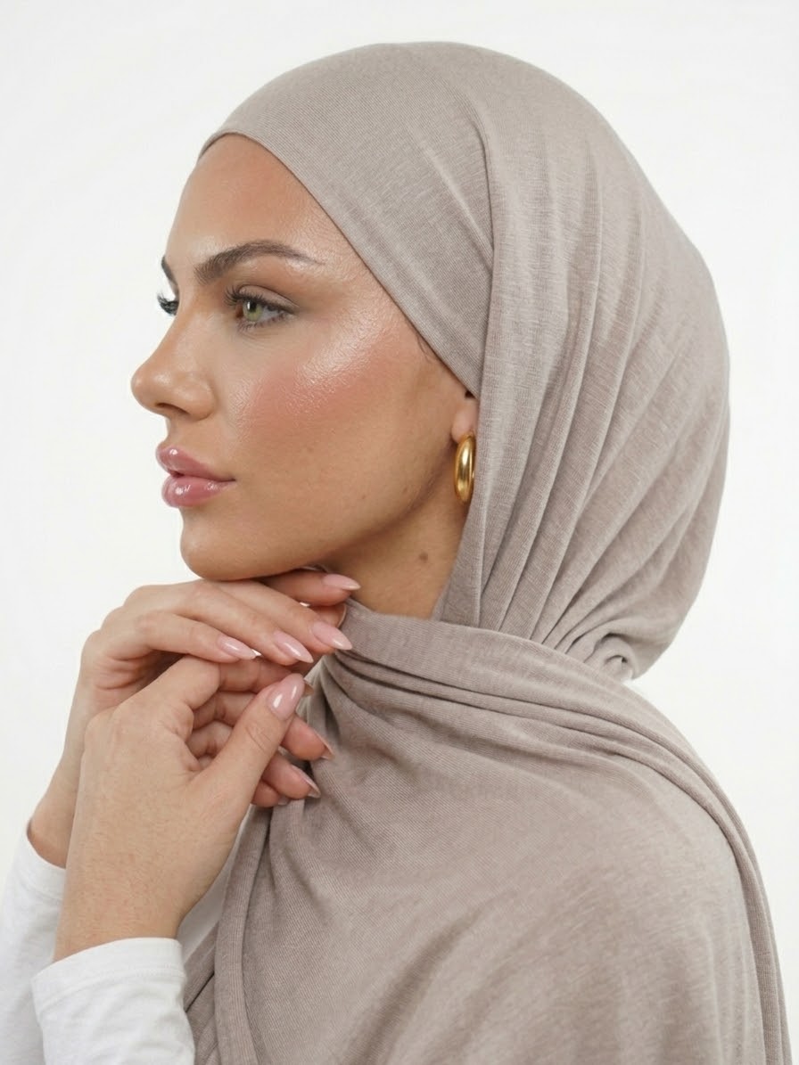 Hijab Jersey Viscosa - Heather Taupe