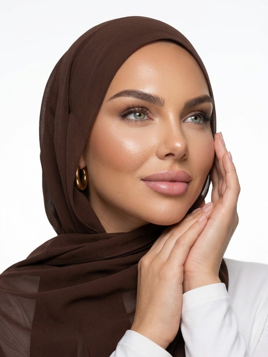 Chiffon Hijab Premium Dark Chocolate