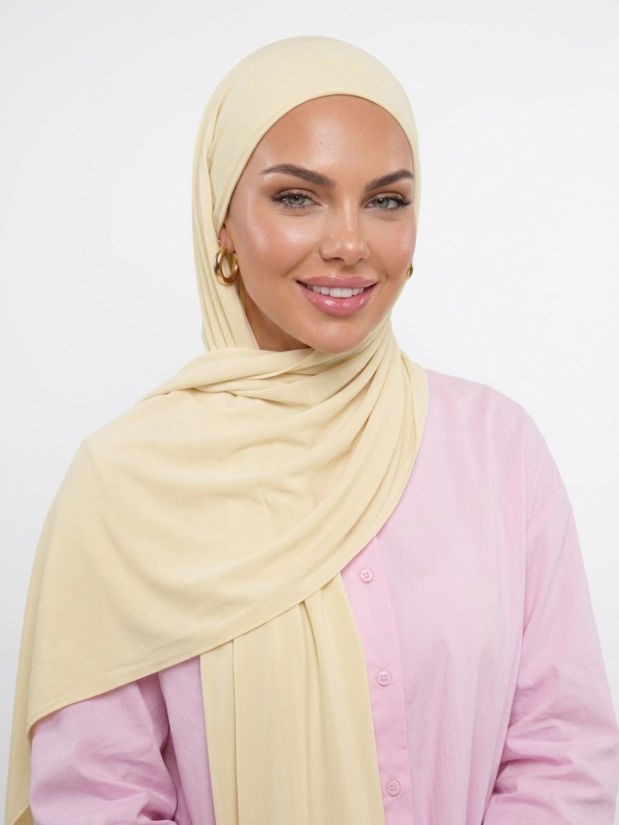 HIJAB LIQUID JERSEY - BUTTER YELLOW