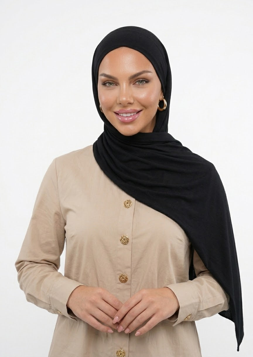 HIJAB LIQUID JERSEY - BLACK