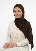 HIJAB JERSEY PREMIUM  - DARK CHOCOLATE