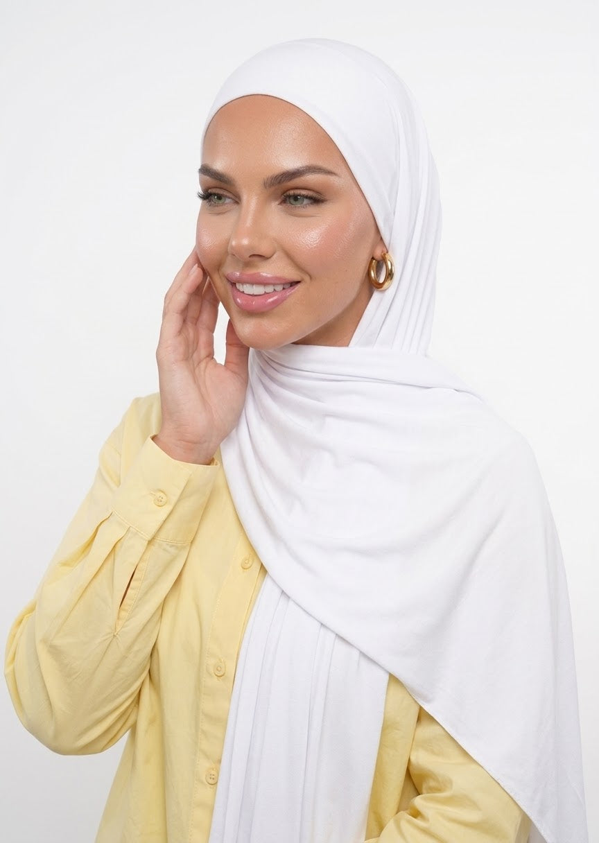 HIJAB JERSEY PREMIUM - PURE WHITE