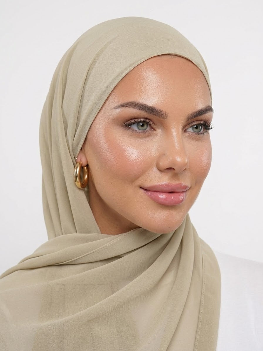 HIJAB CHIFFON PREMIUM - LIGHT KHAKI