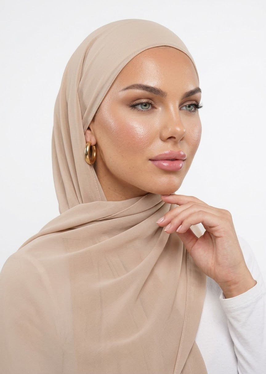 HIJAB CHIFFON PREMIUM - SAND