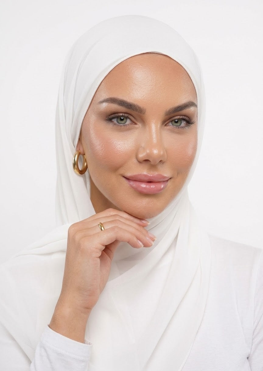 HIJAB CHIFFON PREMIUM - PURE WHITE