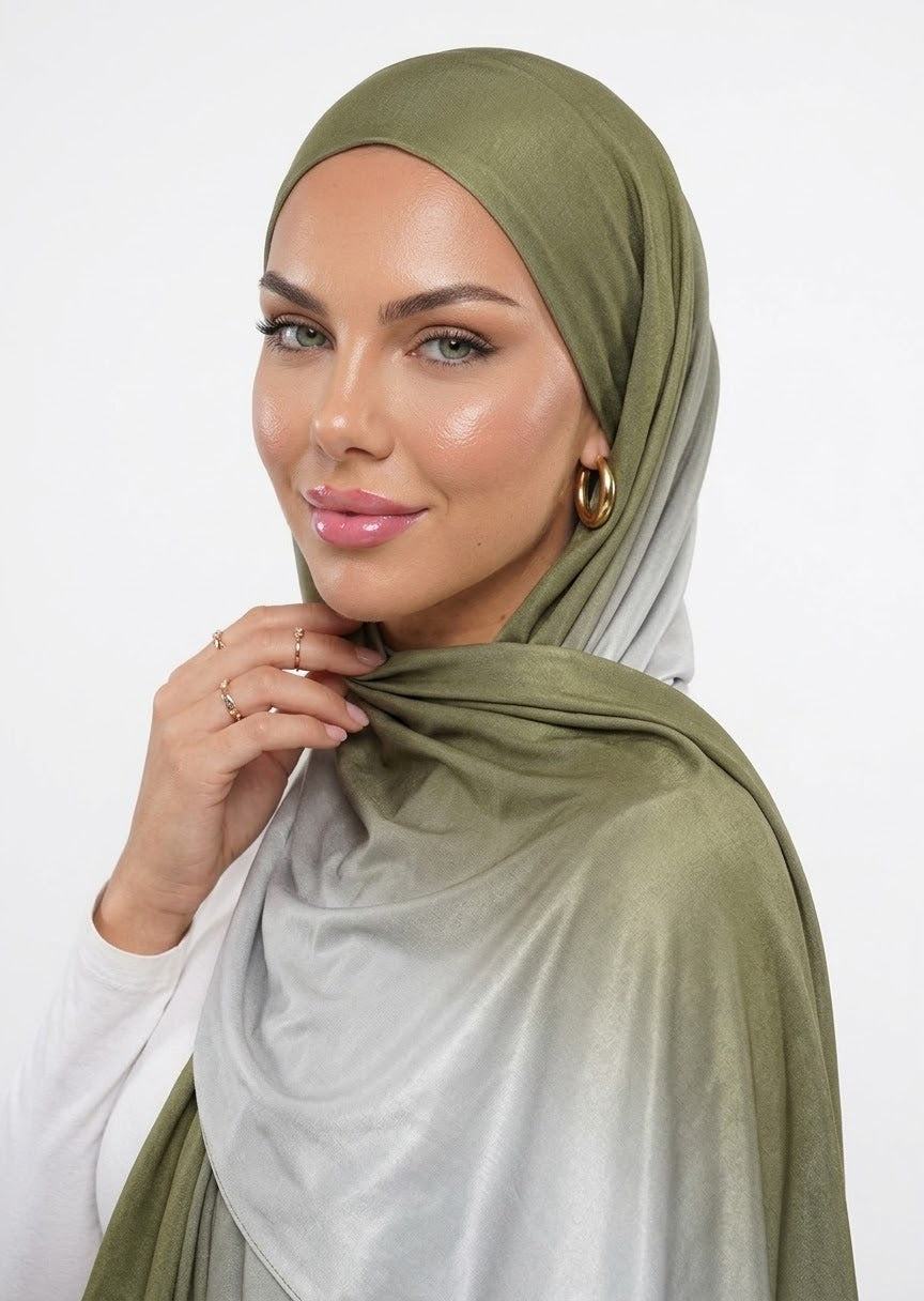 HIJAB LIQUID JERSEY - ZINC OLIVE
